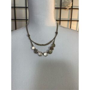 Vintage Kenneth Cole Gold Plated Necklace Double  Strand Geometric Style